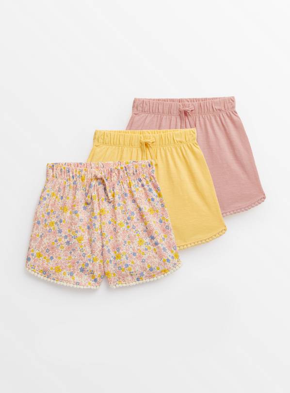 Pastel Frill Hem Shorts 3 Pack 3-4 years